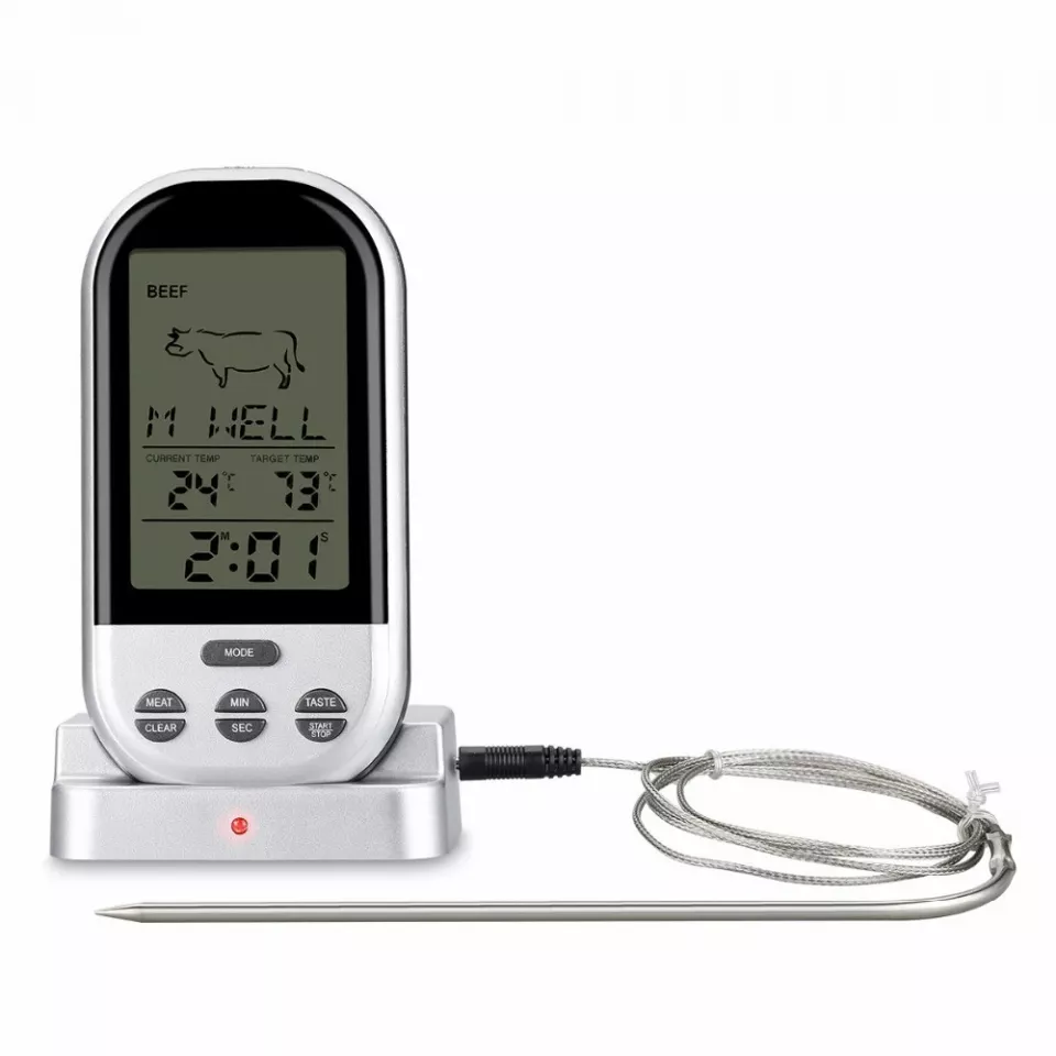 Termometru digital cu sonda, citire instantanee, wireless, ecran lcd
