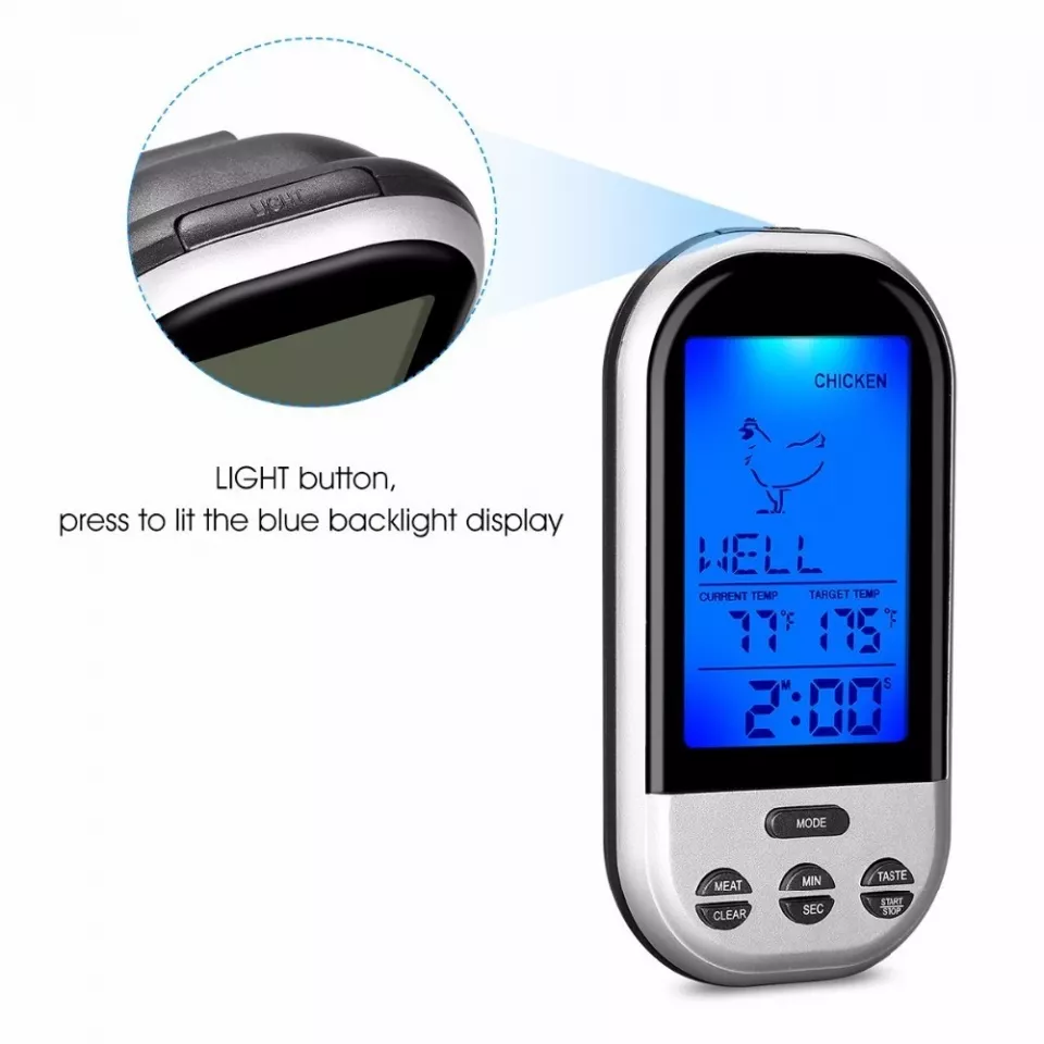Termometru digital cu sonda, citire instantanee, wireless, ecran lcd