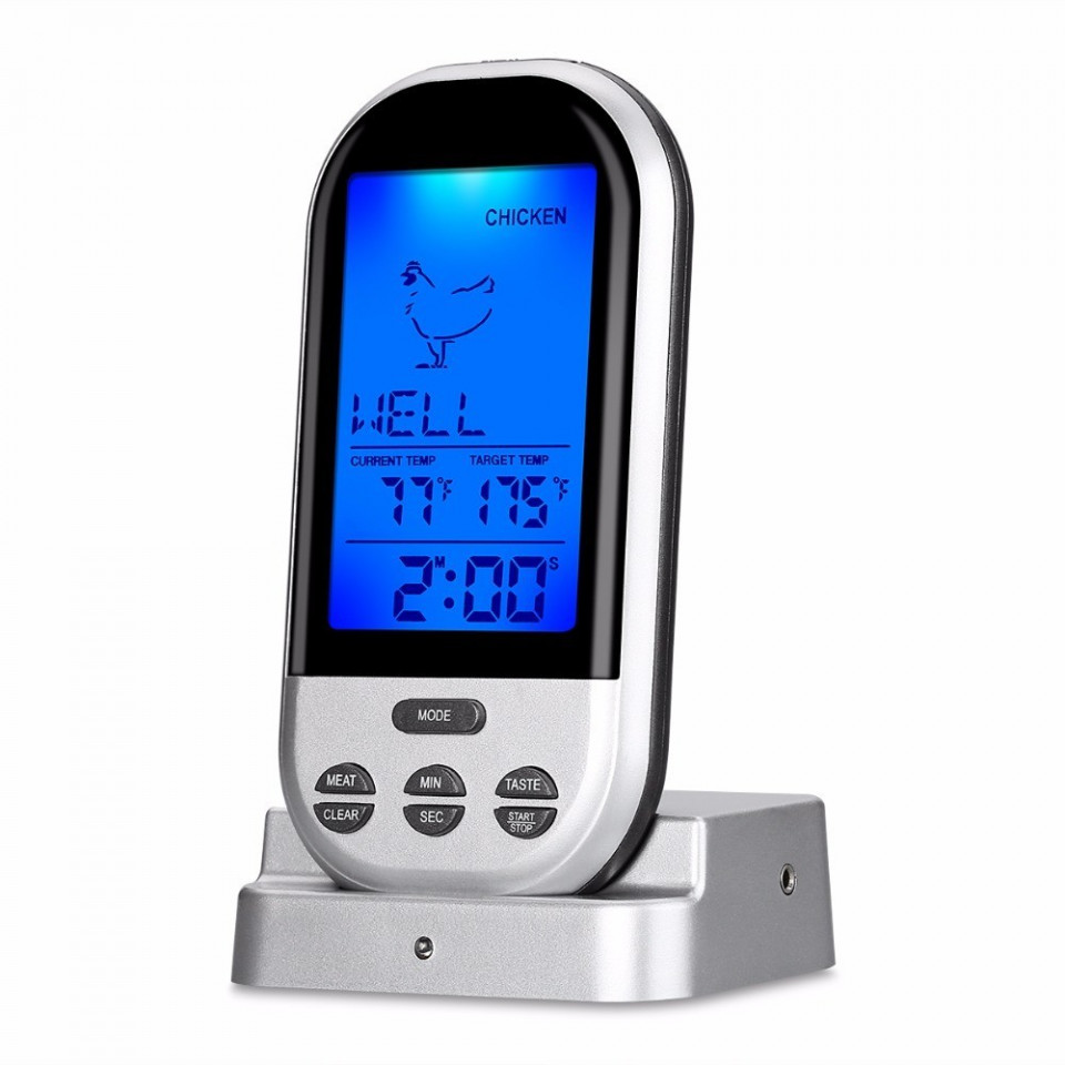 Termometru digital cu sonda, citire instantanee, wireless, ecran lcd