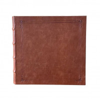 Album foto tip carte, piele ecologica, format 10x15 cm, 200 buzunare slip-in pentru poze, vintage culoare maro deschis
