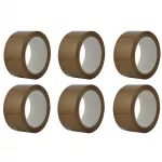 Banda adeziva acrilica, set 6 bucati, 48 mm x 60 m, grosime 45 microni, maro
