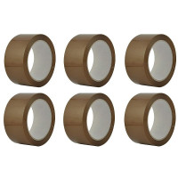 Banda adeziva acrilica, set 6 bucati, 48 mm x 60 m, grosime 45 microni, maro