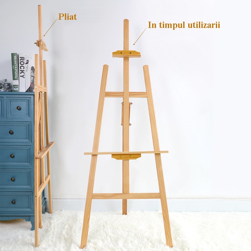 Sevalet pictura, sistem reglabil de inaltime, maxim 1.5 m, lemn