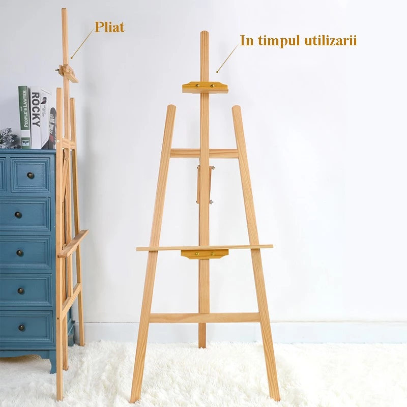 Sevalet pictura, sistem reglabil de inaltime, maxim 1.5 m, lemn