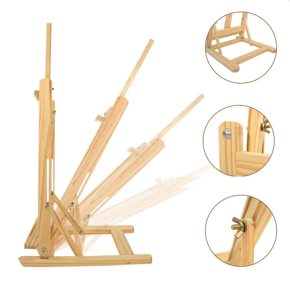 Sevalet pictura, inaltime ajustabila maxim 105 cm, pliabil, lemn