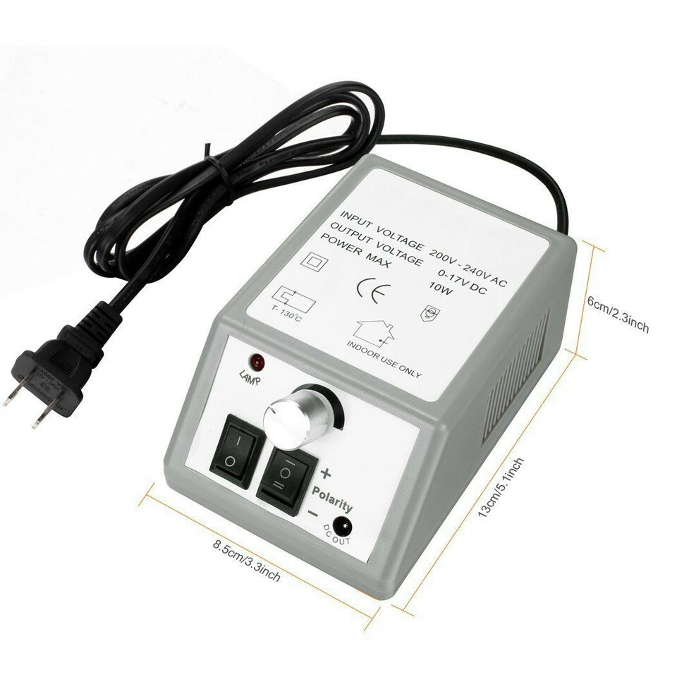 Pila electrica unghii 20.000 rpm, 20w, manichiura profesionala, 6 capete slefuire, directie dubla
