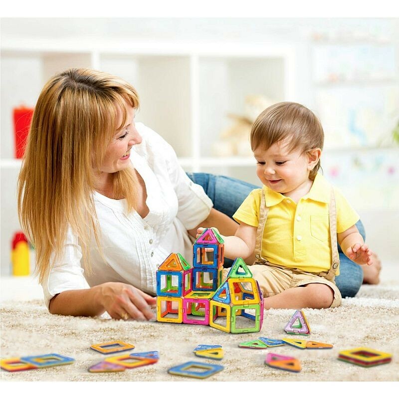Set constructie magnetic, 106 piese, joc educativ si creativ, varsta 3+, procart