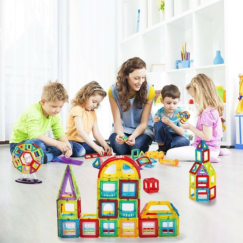 Set constructie magnetic, 106 piese, joc educativ si creativ, varsta 3+, procart