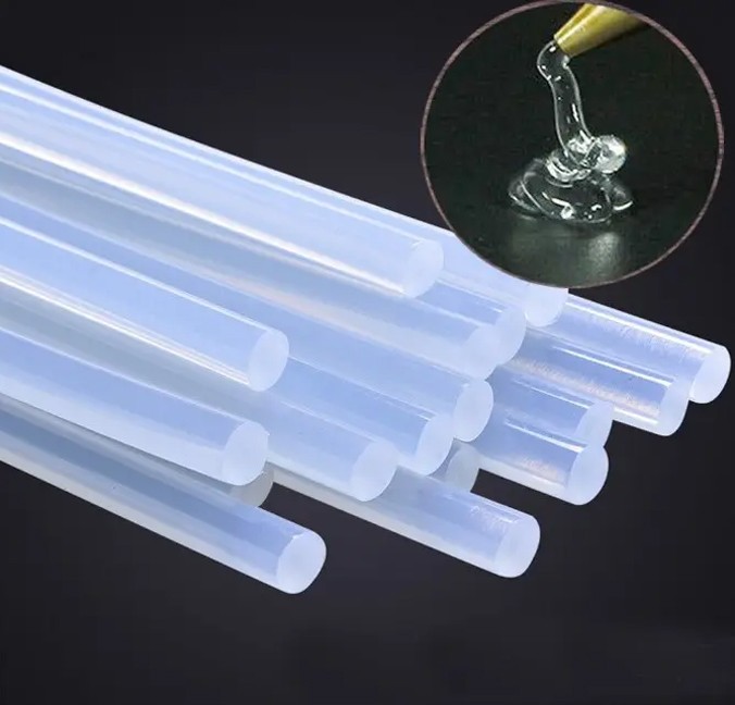 Batoane silicon rezerva pistol de lipit cu diametru 11 mm, transparente, set 50 bucati