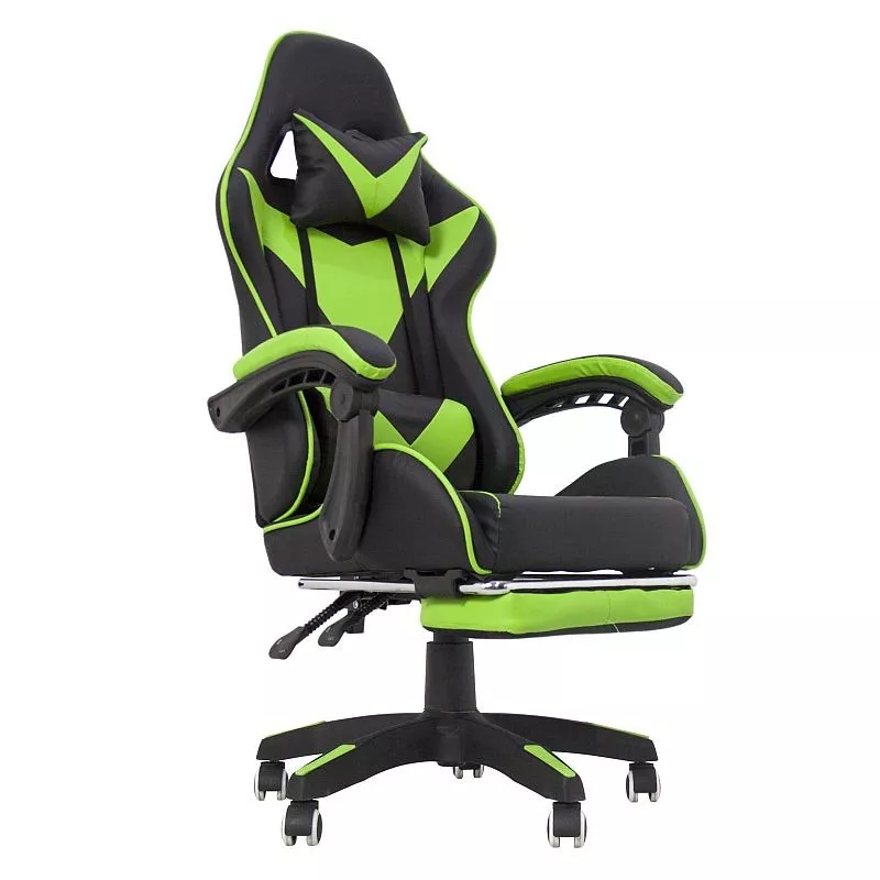 Scaun ergonomic gaming, spatar rabatabil, suport lombar, suport retractabil picioare, tetiera, inaltime reglabila 122-130 cm