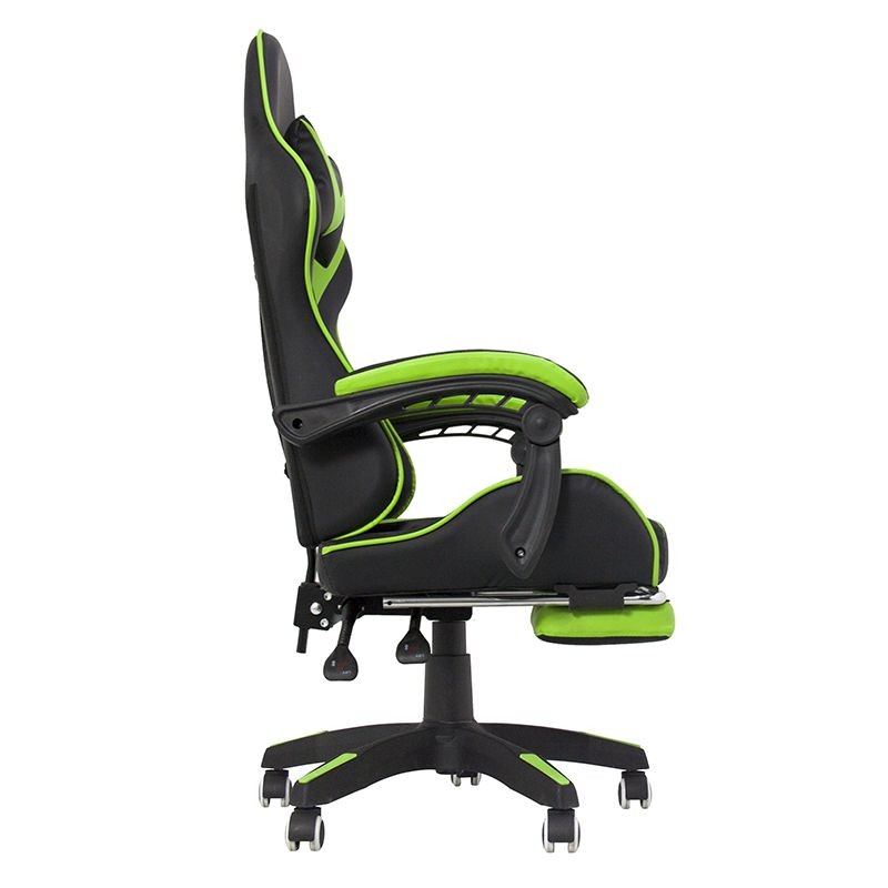 Scaun ergonomic gaming, spatar rabatabil, suport lombar, suport retractabil picioare, tetiera, inaltime reglabila 122-130 cm