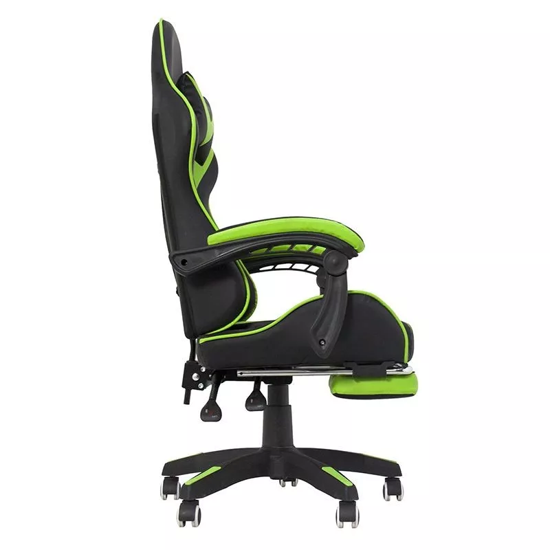 Scaun ergonomic gaming, spatar rabatabil, suport lombar, suport retractabil picioare, tetiera, inaltime reglabila 122-130 cm