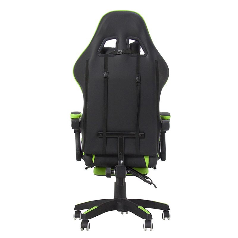 Scaun ergonomic gaming, spatar rabatabil, suport lombar, suport retractabil picioare, tetiera, inaltime reglabila 122-130 cm