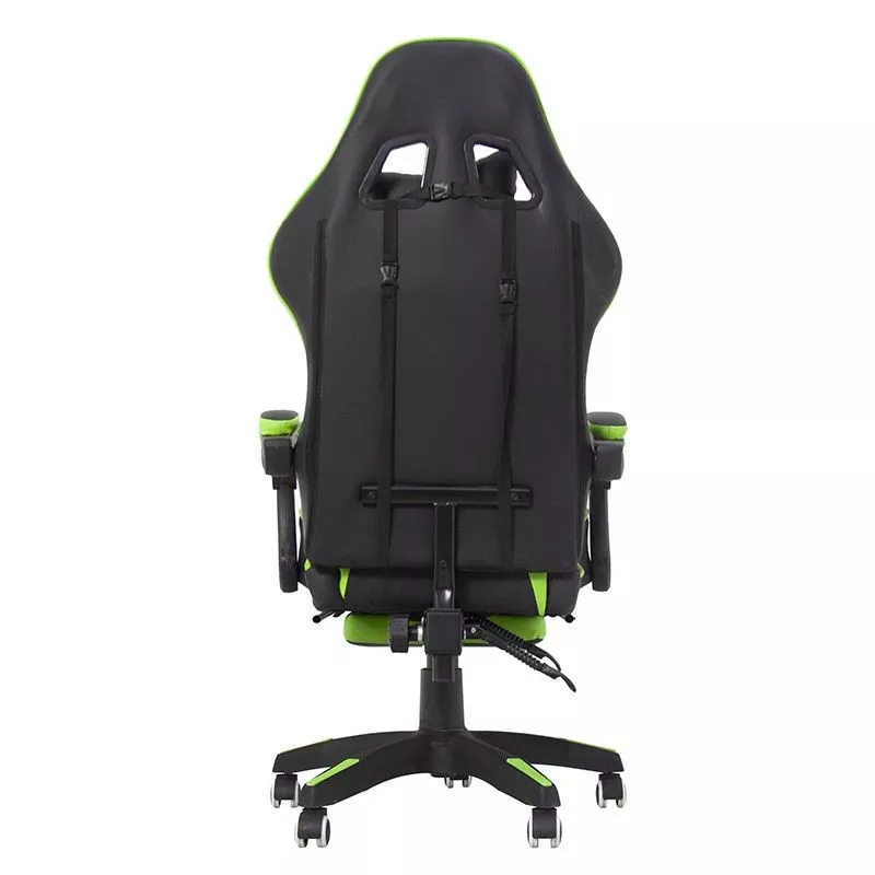 Scaun ergonomic gaming, spatar rabatabil, suport lombar, suport retractabil picioare, tetiera, inaltime reglabila 122-130 cm