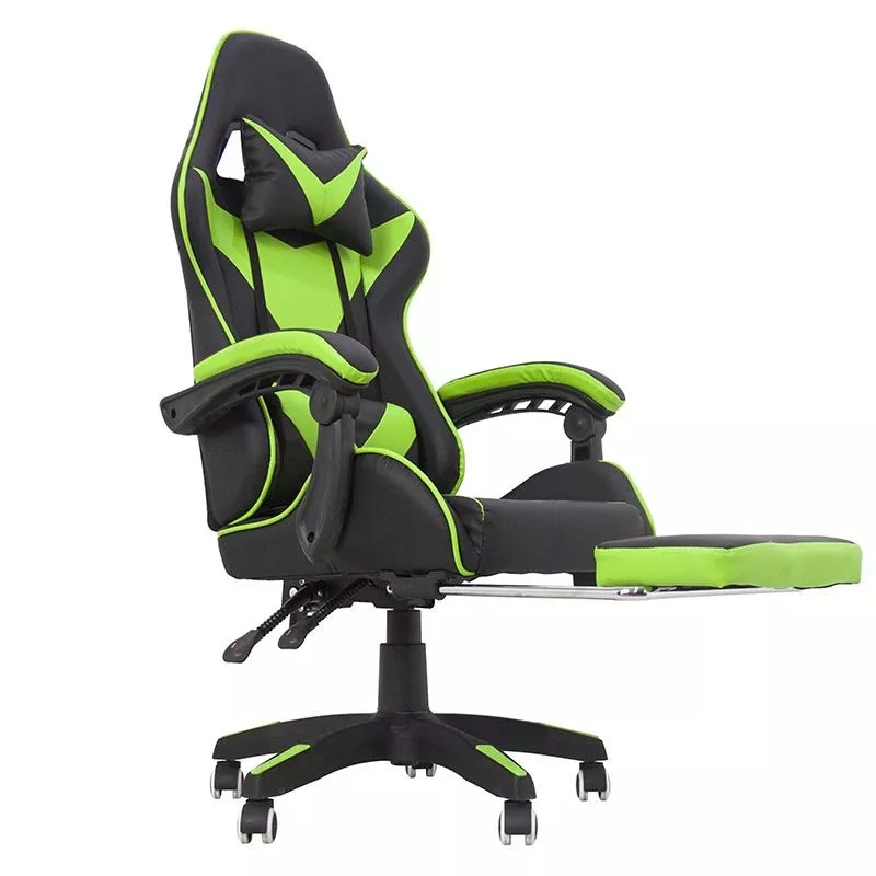 Scaun ergonomic gaming, spatar rabatabil, suport lombar, suport retractabil picioare, tetiera, inaltime reglabila 122-130 cm