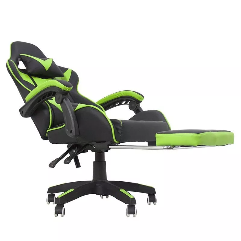 Scaun ergonomic gaming, spatar rabatabil, suport lombar, suport retractabil picioare, tetiera, inaltime reglabila 122-130 cm