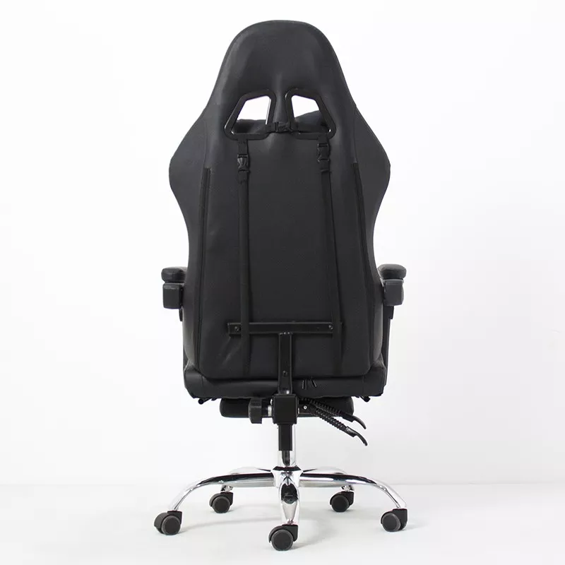 Scaun ergonomic pentru gaming, cotiere, tetiera, suport lombar, spatar rabatabil, suport picioare, inaltime reglabila