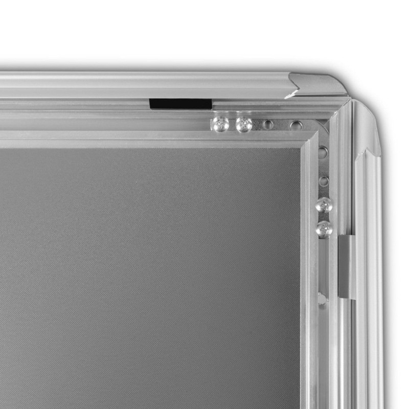 Rama click aluminiu a3, pentru postere sau afise, colturi drepte, gri