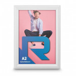 Rama click aluminiu pentru afisare mesaje publicitare, format a2, fixare perete, gri