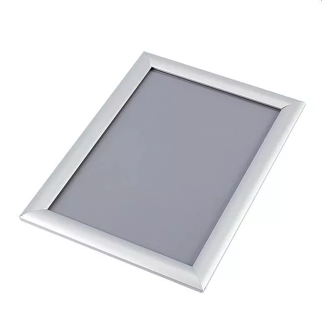 Rama click aluminiu a4, poster frame cu fixare perete, argintie