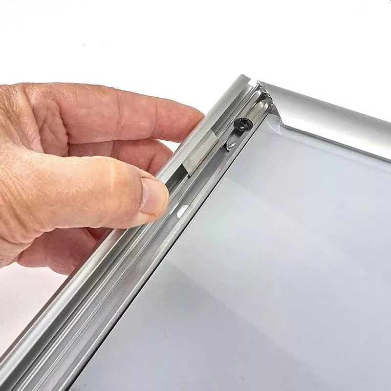 Rama click aluminiu a3, pentru postere sau afise, colturi drepte, gri