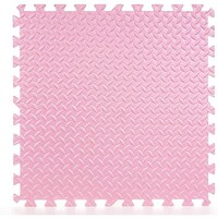 Covor puzzle xl, 60x60 cm, grosime 2 cm, spuma eva, 2 piese culoare roz