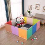 Covor puzzle xl, 60x60 cm, grosime 2 cm, spuma eva, 2 piese culoare galben