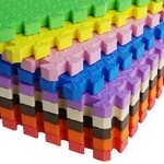 Covor puzzle xl, 60x60 cm, grosime 2 cm, spuma eva, 2 piese culoare galben