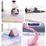Covor puzzle xl, 60x60 cm, grosime 2 cm, spuma eva, 2 piese culoare albastru
