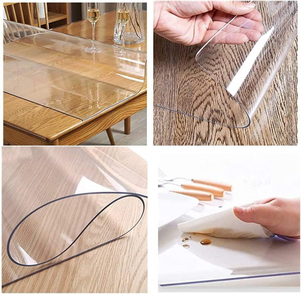 Protectie pvc pentru mobilier, transparenta, 1.2x1 metru, grosime 0.5 mm