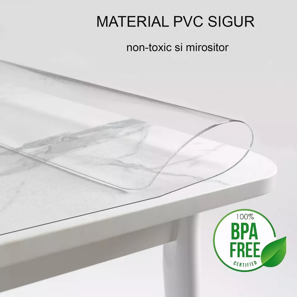 Protectie pvc pentru mobilier, transparenta, 1.2x1 metru, grosime 0.5 mm