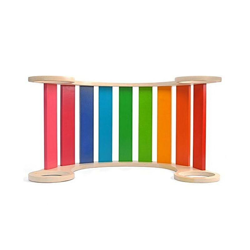 Balansoar rocker din lemn, placa de echilibru, montessori, multicolor