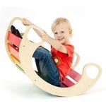 Balansoar rocker din lemn, placa de echilibru, montessori, multicolor