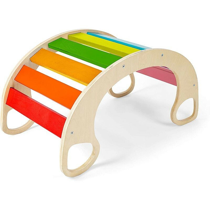 Balansoar rocker din lemn, placa de echilibru, montessori, multicolor