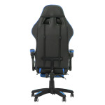 Scaun ergonomic de gaming, tetiera, suport retractabil picioare, sport lombar, inaltime reglabila, negru, albastru