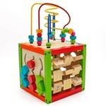 Cub activitati educative, centru multifunctional, 5 in 1, jucarie interactiva din lemn