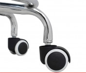 Set 2 scaune ergonomice fara manere, inaltime reglabila, baza cromata, polipropilena