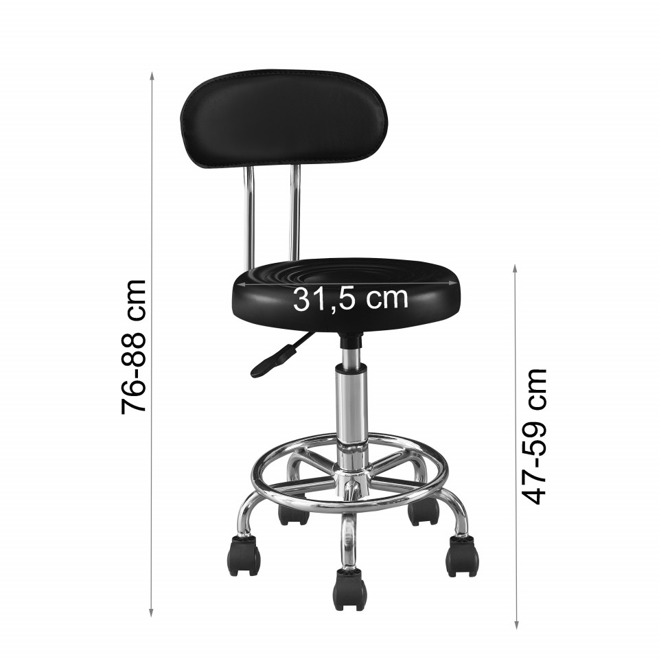 Set 2 scaune ergonomice fara manere, inaltime reglabila, baza cromata, polipropilena