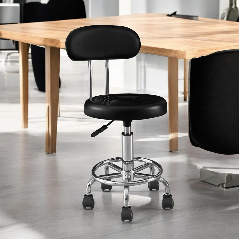 Set 2 scaune ergonomice fara manere, inaltime reglabila, baza cromata, polipropilena