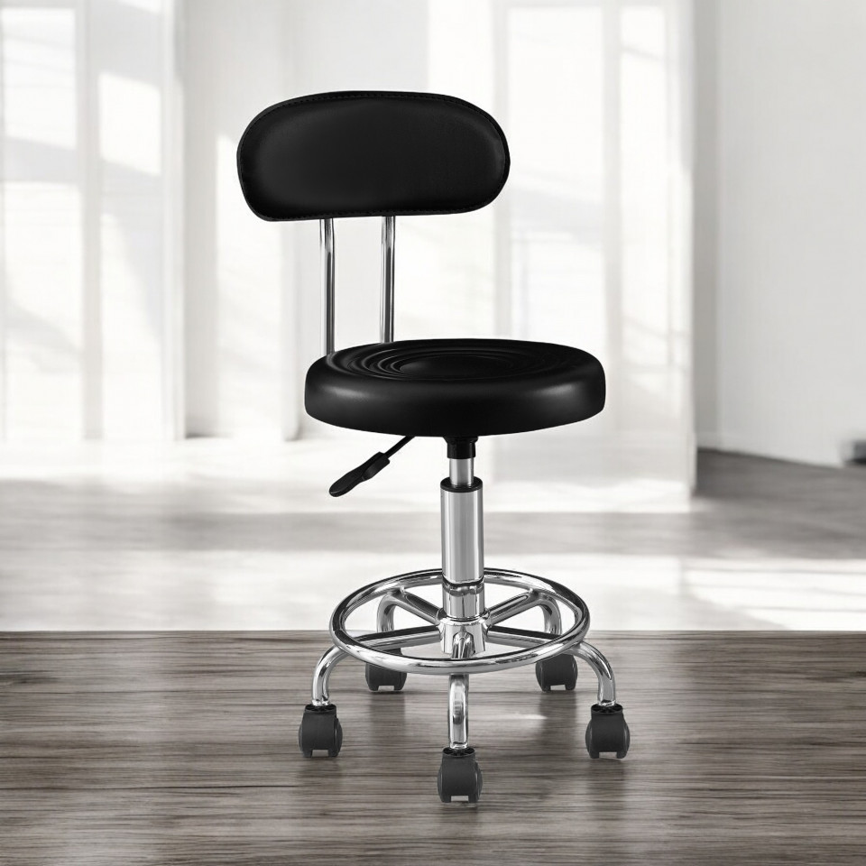 Set 2 scaune ergonomice fara manere, inaltime reglabila, baza cromata, polipropilena