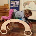 Balansoar rocker din lemn, placa de echilibru, montessori, multicolor