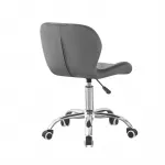 Scaun tapitat de birou, stil scandinav, baza cromata, inaltime reglabila, catifea, gri