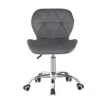 Scaun tapitat de birou, stil scandinav, baza cromata, inaltime reglabila, catifea, gri