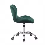 Scaun birou, stil scandinav, tapiterie catifea, reglabil pe inaltime, baza otel cromat, verde