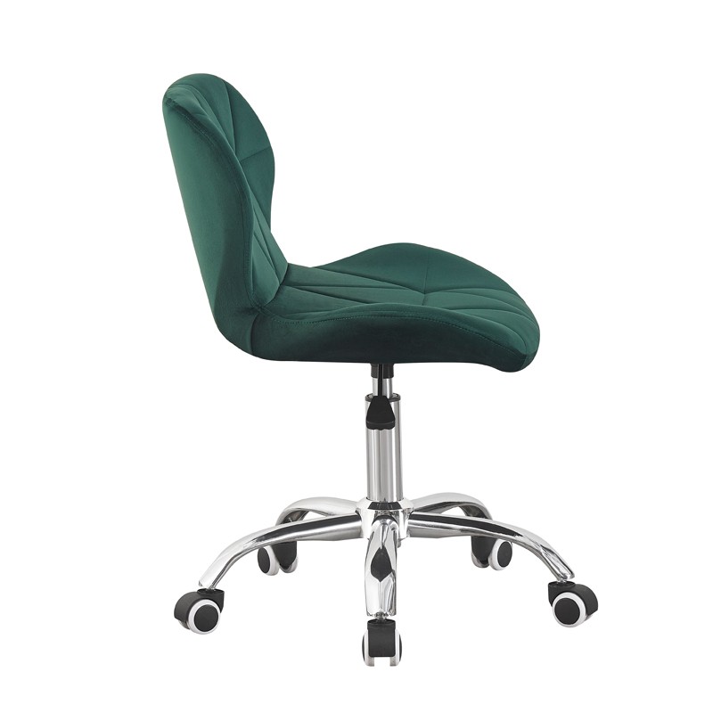 Scaun birou, stil scandinav, tapiterie catifea, reglabil pe inaltime, baza otel cromat, verde