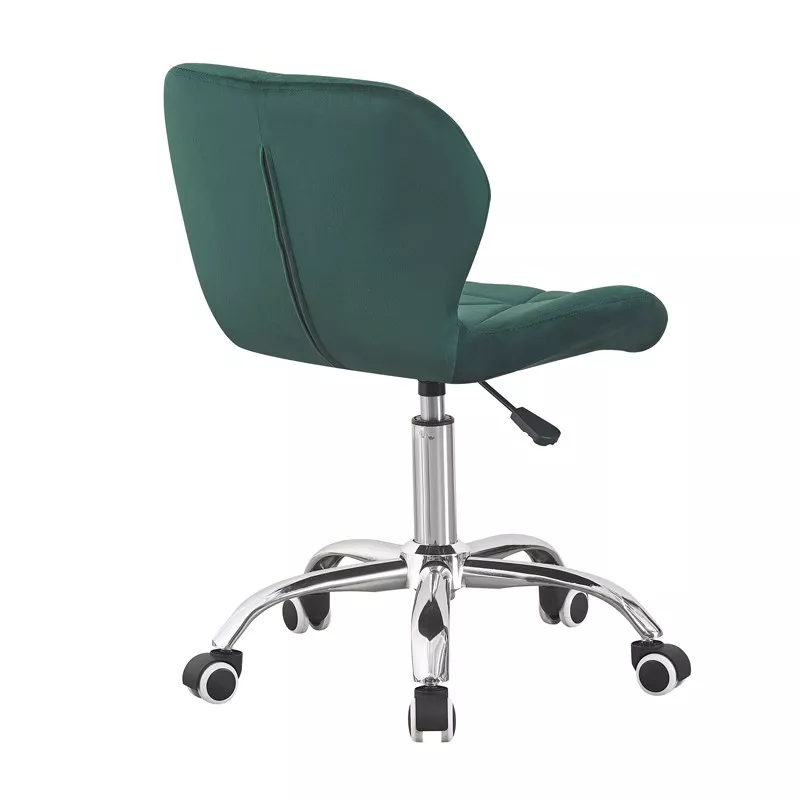 Scaun birou, stil scandinav, tapiterie catifea, reglabil pe inaltime, baza otel cromat, verde