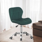 Scaun birou, stil scandinav, tapiterie catifea, reglabil pe inaltime, baza otel cromat, verde