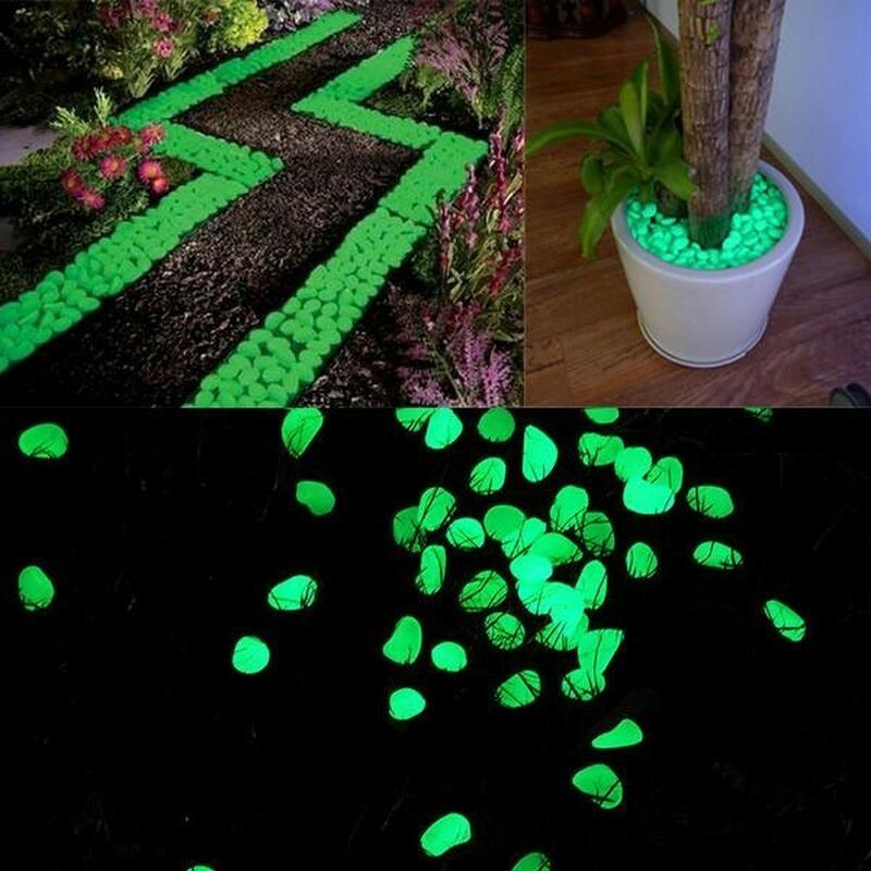 Pietricele fosforescente verzi pentru decor glow, granulatie 15-25 mm, 200 g