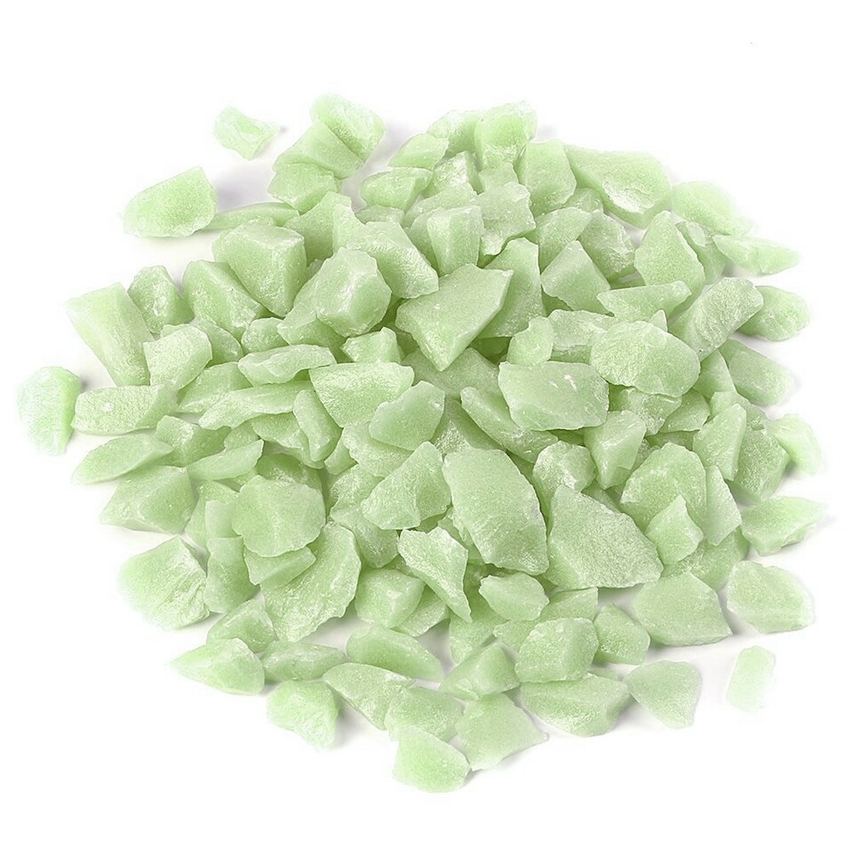 Pietricele fosforescente verzi pentru decor glow, granulatie 15-25 mm, 200 g