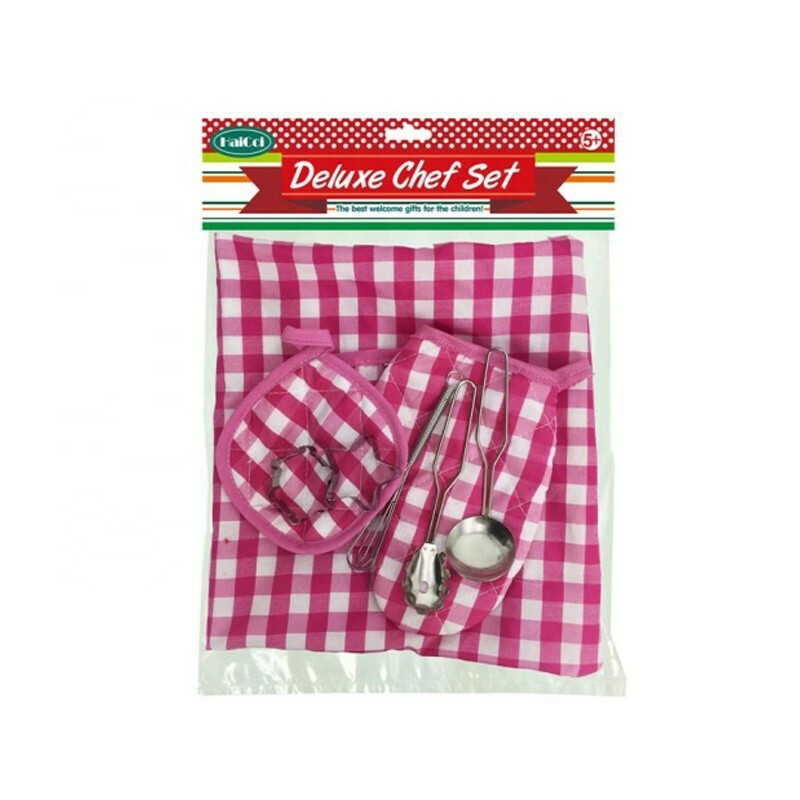 Set chef copii, sort si ustensile pentru gatit, 8 piese